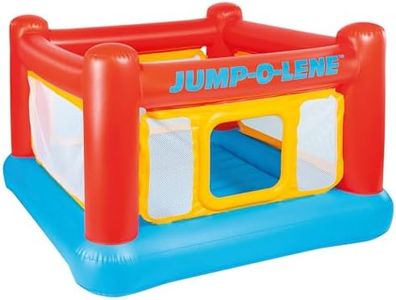 Intex Inflatable Jump-O-Lene Indoor or Outdoor Playhouse Trampoline Bounce Castle House with Crawl-Thru Door and Net for Kids Ages 3-6