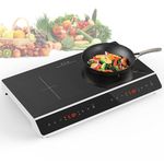 GIHETKUT Double Induction Cooktop, 4000W Portable Induction Cooktop with induction burner,with LCD Touch Screen 9 Levels Settings with Child Safety Lock & Timer 110V 2 burner Induction Cooktop