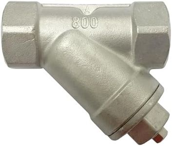 AF Hydro Stainless Steel SS316 Y-Strainer Filter Valve, 1 1/2"NPT, up to 800 PSI, with Mesh Size 1.0mm, Y-Shaped Filter Valve for General Water, Oil, and Gas