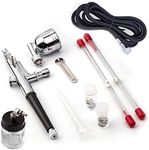 TIMBERTECH Airbrush, Dual-Action Gravity Feed Airbrush AG-134K, Side Feed Airbrush Set with Airbrush Gun, Hose, 0.2/0.3/0.5mm Nozzles for Airbrush Painting, Tattoo, Cake Decorating, Nail Beauty