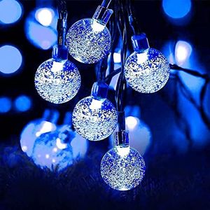 Halloween Decorations Solar Lights,Solar Lights Outdoor Waterproof with 8 Lighting Modes 7M/ 24 Ft,50 LED Solar Outdoor String Lights for Tree,Garden,Patio,Party,Festival (Blue)