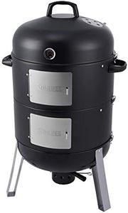 SUNLIFER 20.5 Inch Vertical Charcoal Smoker and Grill Combo, Heavy-Duty BBQ Smokers for Outdoor Cooking Camping