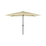 Charles Bentley Outdoor, Garden, Patio 3mx2m Rectangular Parasol Shade Umbrella, 4.8kg, Water Resistant, Sunshade, Free Standing, Crank Winding System, 38mm Pole, Steel Frame, In Beige (300x200cm)