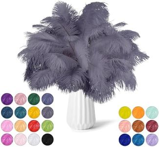 NEWONG 30pcs Grey Ostrich Feathers Natural Bulk 11-14inch(28-35cm) Vase Craft Wedding Home Party Centerpieces Christmas Day Decoration