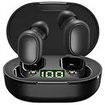 xihama Wireless Earbuds, Bluetooth 5.3 Headphones in Ear, Wireless Earphones, Stereo Sound, One-touch Control, Easy-Pairing, 30H Playtime LED Display for iphone/Android/IOS, USB-C, 2024 (Black)