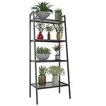 AuFox 4-Tier Metal Ladder Shelf, Bl