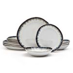 Mikasa Cole Organic Shaped 12 Piece Dinnerware Set, Service for 4