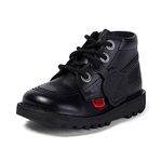 Kickers Infant Unisex Kick Hi Classic Ankle Boots with Zip | Extra Comfortable | Added Durability | Premium Quality, Black, 12 UK Child