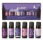 Folkulture 100% Pure Essential Oils Set for Diffusers for Home, Set of 6 Aromatherapy Oils, Diffuser Oil or Fragrance Oil - Eucalyptus, Jasmine, Orange, Lavender, Rosemary, Peppermint (Sleep)