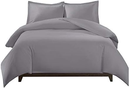 Royal Tradition Viscose from Bamboo Duvet Bedding Set-Medium Weight Down Alternative Comforter (Duvet Insert with Duvet Cover and 2-Shams) King/California King, Solid Grey