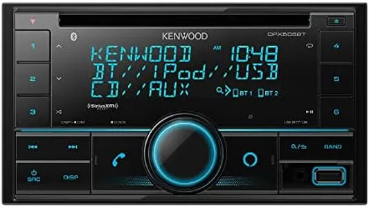 KENWOOD DPX505BT Double DIN in-Dash CD Car Stereo. AM/FM with Bluetooth, Amazon Alexa Voice Control, High-Contrast 3-line Display with Variable-Color Illumination, SiriusXM