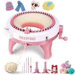 SENTRO Knitting Machine, 48 Needles Knitting Machine with Row Counter, Dual Mode Knitting Loom Machine, Large Size DIY Toy for Children and Adults, Hand Woven Hats, Scarves
