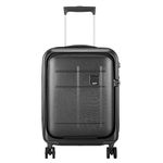 VIP Plastic Zorro Cabin Trolley Bag, 55Cm | Small | Hardsided Luggage | Suitcase For Travel (Jet Black, 8, Spinner)