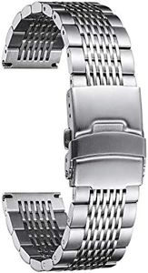 BINLUN Correas de Reloj Acero Inoxidable Pulsera Reloj 18mm 19mm 20mm 21mm 22mm 24mm Correas Reloj Metálica para Hombre Mujer Correas de Repuesto Malla Milanesa Correas Reloj Negro Oro Plata Oro Rosa