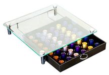 DecoBrothers Tempered Glass Coffee Pod Drawer Compatible with Nespresso Original Line, 42 Capsules