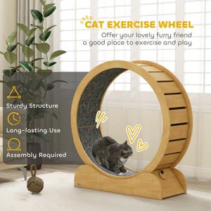 PawHut Cat Exercise Wheel – 39.4" Large Running Wheel for Indoor Cats