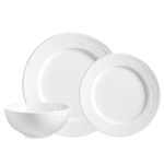 Safdie & Co. HK03175EC Set-12Pcs Set, Dinner Plate 11", Salad Plate 8", Bowls 6.5", White