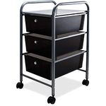 Advantus 34006 Portable Three-Drawer Organizer Chrome Metal Frame/Smoke Drawers