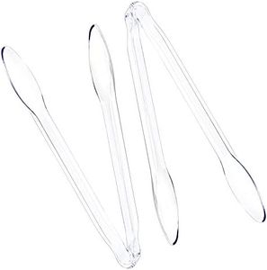 Plasticpro Disposable Plastic Serving Tongs 12'' inch Durable Heavy Duty Premium Serving Utensils Clear Pack of 2