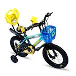 BROCODE Stylish Cycle 14T with Support for Boys and Girls 14 T Kids Cycle (Single Speed, Blue)