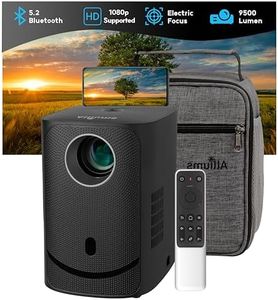 ALLIUMS Electric Focus HD 1080p Supported Projector, 9500 Lumen LED Brightness Projector, 10,000:1 Contrast, HiFi Speaker, Bluetooth, 100,000-Hour Lamp Life