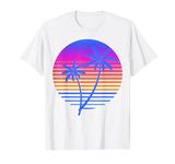 Retro Vintage Sunset Coco Palm Tree Shirt Tropical Present T-Shirt