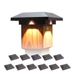 Kemeco Solar Post Cap Light KS4403Q 12 Pack LED for Outdoor 4x4 Posts Fence Deck Patio Garden Pathway (Black, 12 Pack)