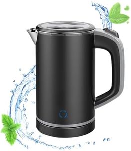 MiliPow Electric Kettle 800ml,Fast Boiling Water,Double Wall Design,Auto Shut-Off & Boil-Dry Protection,Stainless Steel BPA-Free Cool Touch Tea Kettle(Black)
