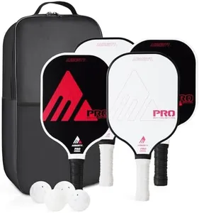 AOBORTY Pickleball Paddles 4 Pack - Light Graphite Premium Rackets Fiber Face Pickleball Set with 6 Outdoor Indoor Balls Including Portable Carry Bag