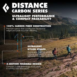 Black Diamond Distance Carbon Z Trekking Poles, 110cm – Ultralight