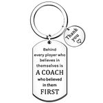 HULALA Thank You Football Coach Gifts For Men Women Keyring Keychain Key Rings Behind Every Player Who Believes In Themselves Is A Coach Who Believed In Them First