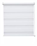 Deco Company Duo Roller Blind for Clamping, Side Pull Blind, No Drilling Required, Transparent and Opaque Stripes, All Mounting Parts Included, Polyester, White, 90 x 150 cm