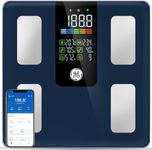 GE Scale for Body Weight Smart: Digital Bathroom Body Fat Scales for BMI Muscle Bluetooth Body Monitor 11.8" Large Platform Accurate Weighing Machine Health with App 500lbs