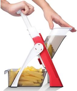 QIECAI Safe Mandoline Slicer for Kitchen, Vegetable Chopper Adjustable Potato Cutter, Upright Manual Food Chopper, Veggie Dicer Kitchen Gadgets Sets (Red)