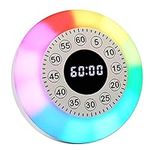 Visual Timer with RGB Light for Kids Rechargeable Toddler Timer Countdown Timers Clock Timer 60 Minute Visual Timer Adults Time Management Tool for Home Classroom Office