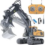 JOY JESTURE Remote Control Excavator Toys for 4 5+ Year Old Boys and Kids Best Gift Ideas for Age 6 7 8 9 10+ Year Old Boys Rechargeable RC Construction Excavators Digger Vehicles Engineering Toys