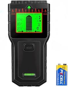 Stud Finder Wall Scanner 8 in 1 Electronic Stud Detector Finder with LCD Display & Audio Alarm, Stud Sensor Edge Center Finding for Wood AC Wire Metal Studs Joist Pipe Detection (Black)