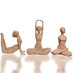 Mariner's Creation Premium Home Decor showpiece- Set of Three Modern Art Yoga Lady showpiece for Living Room | Home Decor Items | House Warming Gift 12X6X14.5cm Material- Resin and Marble