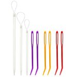 KINBOM 9pcs Sewing Needles, Colorful Aluminium Large-Eye Bent Tip Tapestry Needle Wool Knitting Needle Yarn Threader Eye Blunt Darning Needles for Hand Sewing Work Craft Embroidery (Colors Random)