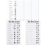 2 Pcs Checklist Board, Daily Schedule to Do List Board Plastic White Chore Chart Boards Memo Checklist Boards Portable to Do List Memo Plastic Board Chore Chart for Kids Portable Plastic Checklist with 6 Pcs Cardstocks for Kids Adults Check Items