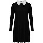 STAR FASHION New Women's Ladies Long Sleeve Peter Pan Collar Flared Festive Halloween Swing Dress Top A-Line Plus Size Jersey UK 8 to 26 Black 8-10