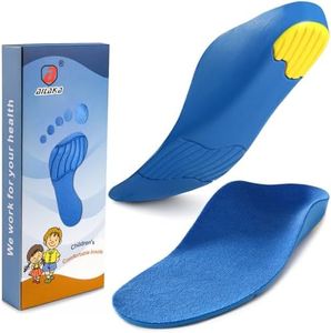 Ailaka Kids Orthotic Cushioning Arch Support Shoe Insoles, Children Pu Foam Inserts for Flat feet, Plantar Fasciitis, Feet Heel Pain Relief