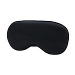 Skylofts 100% Mulberry Silk, Super Smooth Sleep Mask and Blind Fold for Flights Bus Car (Black)