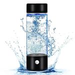 TRU Hydrogen Water Bottle Generator Machine Improve Water in 3 Minutes Quick Electrolysis, 420ml Portable Rechargeable Ionizer with SPE/PEM Technology for Home Office Travel Exercise Gift (Black)