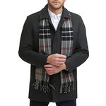 Dockers Men's Weston Wool Blend Scarf Coat, Charcoal/Light Grey Scarf, XX-Large