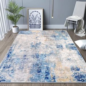 Area Rugs，160 * 120cm Modern Non-Slip Machine Washable Soft Carpet for Living Room/Bedroom/Dining/Office