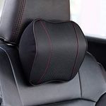 awave bloom Car Headrest,Car Seat Neck Rest Pillow,Comfort Headrest Cushion for Chair,100% Memory Foam Cervical Support,Leather Headrest for Driving,Relieve Neck Pain,Neck Supports for Car(Black)