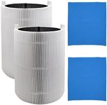 Fre.Filtor 2-pcs Replacement Carbon HEPA Filters & 2-pcs Fabric Pre-Filter for Blueair Blue Pure 411 / Blue 3210 / Joy S Air Purifiers