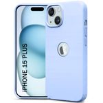 TheGiftKart Genuine Liquid Silicone Back Cover Case for iPhone 15 Plus | Soft Micro-Fibre Lining Inside | Camera Protection Bump | Shockproof Back Cover Case for iPhone 15 Plus (Silicone, Blue)