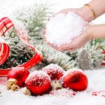 hatisan 23 Ounces Fake Snow Decoration - Artificial Snow for Christmas Decoration, Fake Snow for Crafts Village Displays - Instant Snow Dry Plastic Snowflakes for Holiday Decor Craft